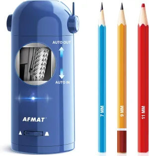 AFMAT Electric Pencil Sharpener for Colored Pencils 7-11.5mm, Fully Automatic Pencil Sharpener, Robot Pencil Sharpener, Rechargeable Hands-Free Pencil Sharpener for Large Pencils, Home, Classroom