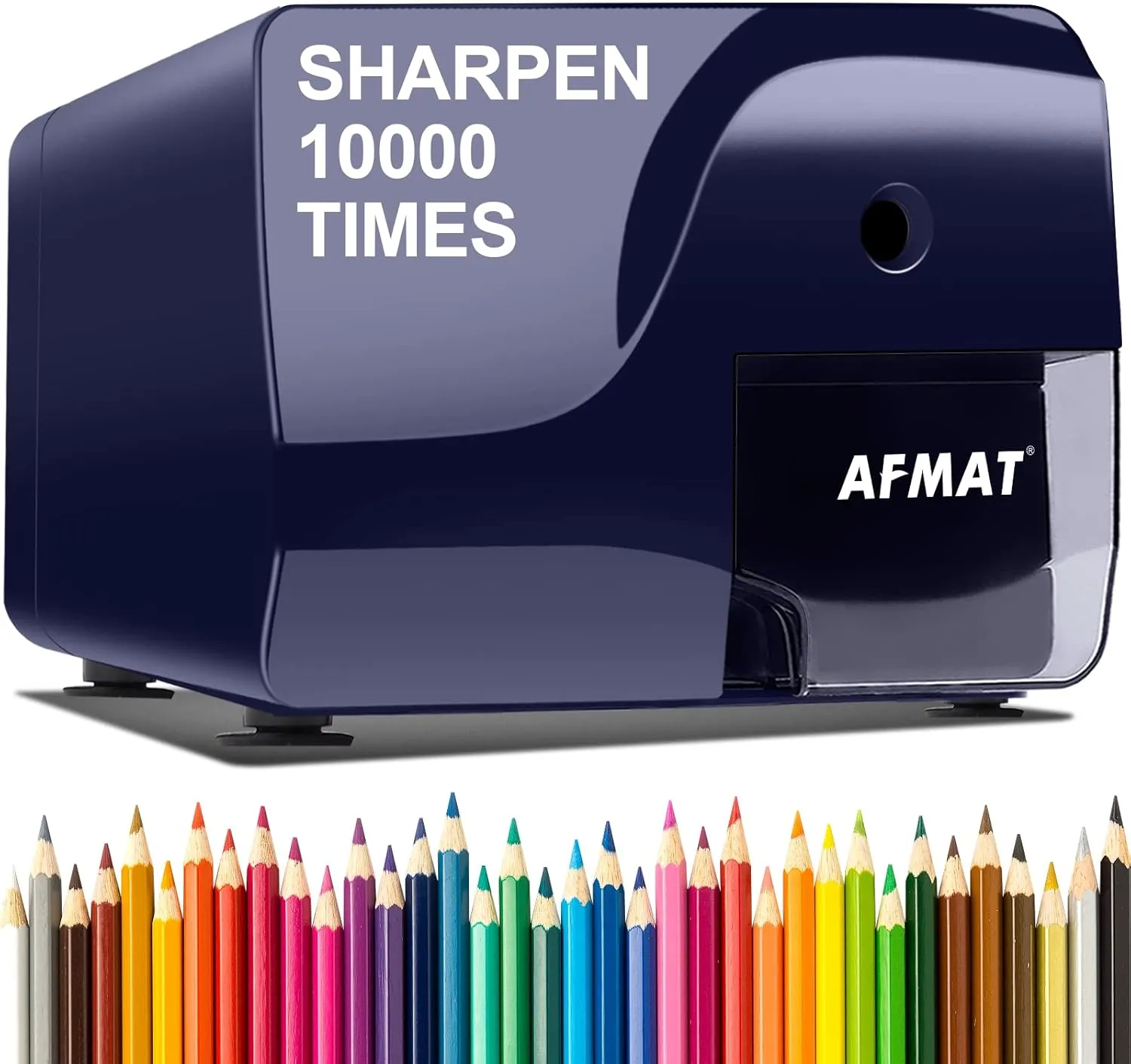 AFMAT Electric Pencil Sharpener, Heavy Duty Pencil Sharpeners, Colored Pencil Sharpner for 6-8mm Pencils, Fast Sharpen in 3-5s, 3 Sharpness Setting, Sharpen 10000 Times for School/Classroom/Teachers