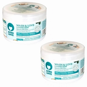 Afro Love Wash & Love Cleansing Creme Co-Wash 8oz (Pack of 2), Lather-Free Conditioner for Curly, Coily & Wavy Hair, Hydrating & Nourishing with Avocado, Honey & Olive Oil, Sulfate Free, Paraben Free