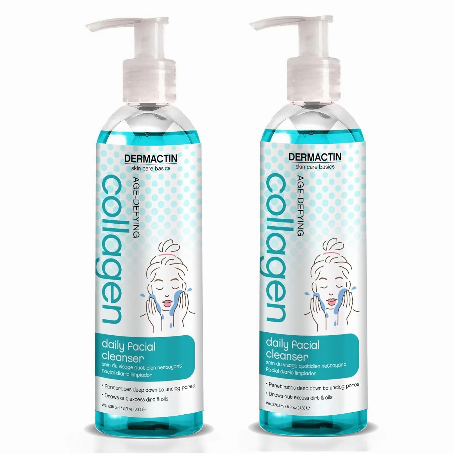 Age Defying Collagen Daily Facial Cleanser 8 oz. (Pack of 2)