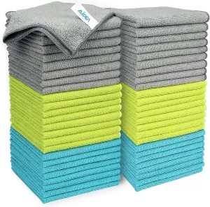 AIDEA Microfiber Cleaning Cloth-50PK, Soft Microfiber Towels for Cars, Absorbent Cleaning Rags, Lint-Free Streak-Free Wash Cloths for House, Kitchen, Window(12in.x12in)