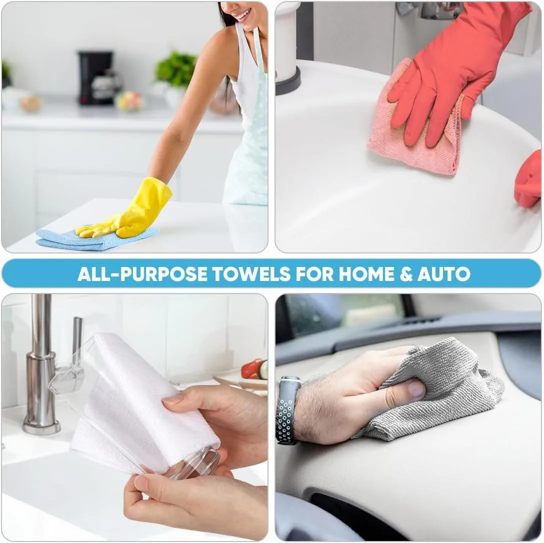 AIDEA Microfiber Cleaning Cloth Roll, 75PK, Reusable Paper Towels Grey Tear Away Cloth, Microfiber Towels for Cars, Washable Shop Rags, Lint Free Cleaning Rags for House, Kitchen, Window, 11.5"×11.5"