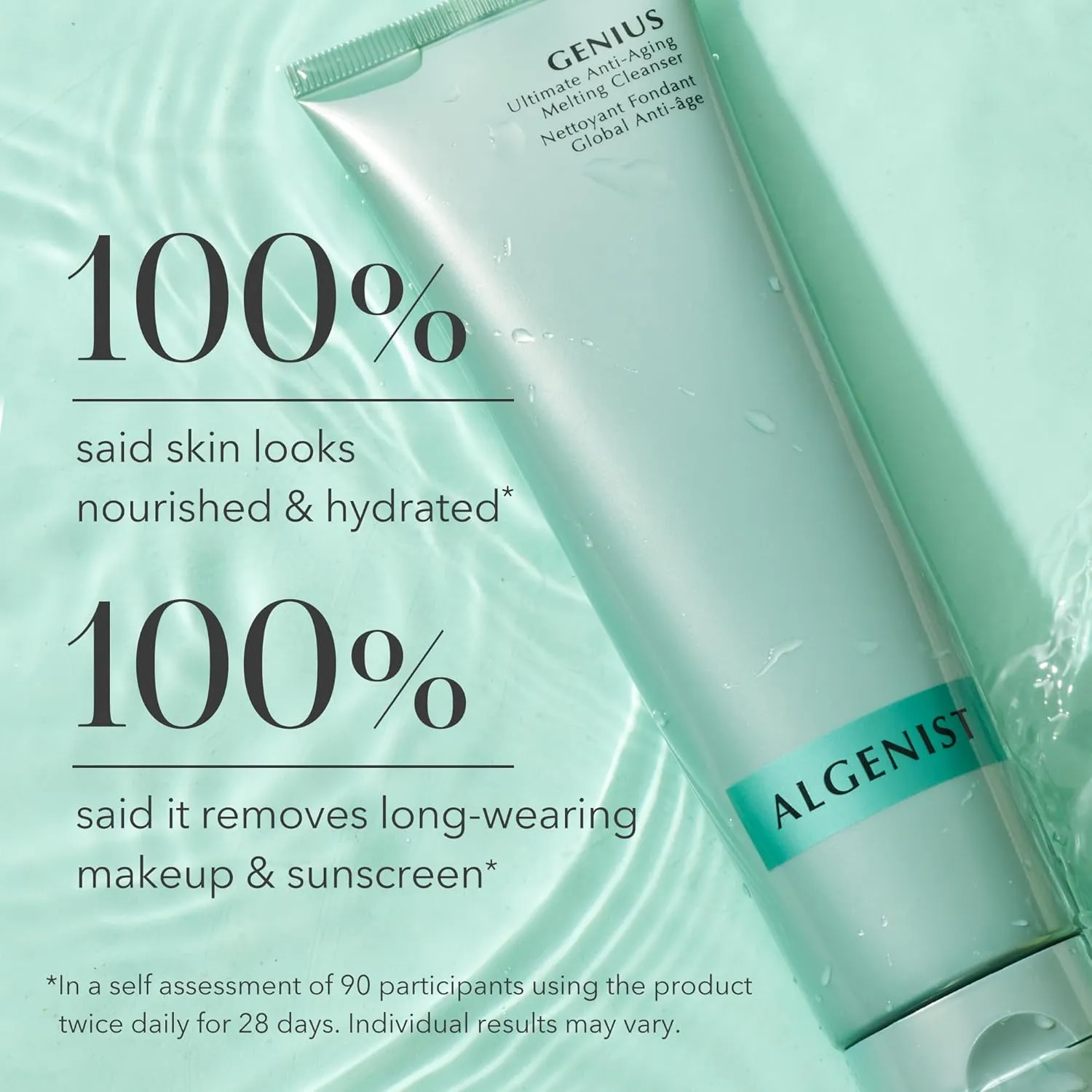 Algenist GENIUS Ultimate Anti-Aging Melting Facial Cleanser - Milky Cleansing Oil   Makeup Remover with Avocado Oil, Alguronic Acid and Microalgae Oil - Nourishes Skin   Improves Radiance (150ml)