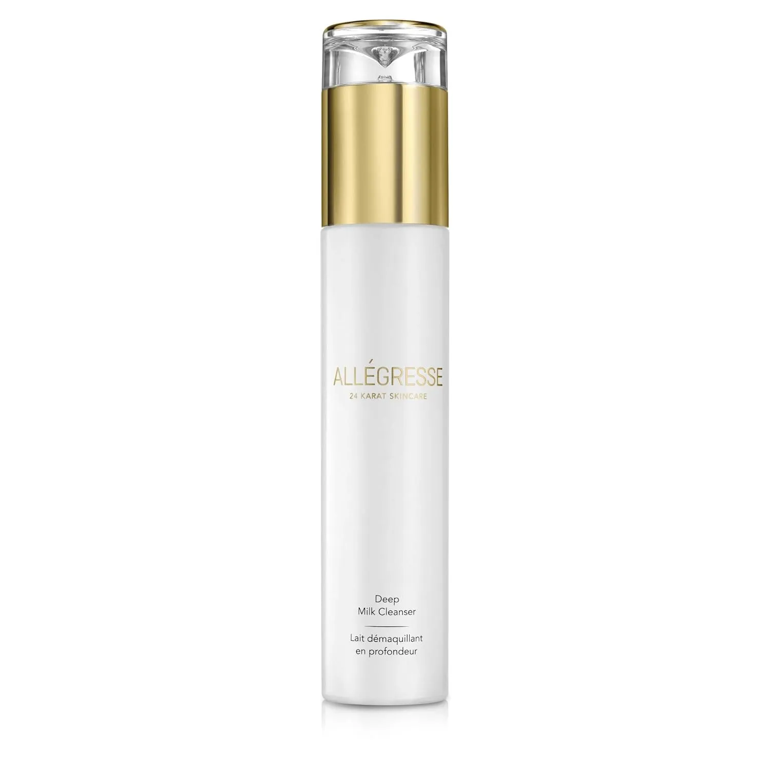 Allegresse Anti Aging 24 Karat Non Foaming Gold Deep Milk Facial Cleanser | Enriched with Botanical Ingredients and Antioxidants | Removes Impurities and Makeup | 4 oz