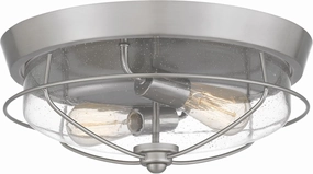 allen   roth Valdara 14.88-in Matte Black Transitional Flush Mount Light