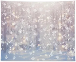 Allenjoy 10 x 8 FT Winter Wonderland Photography Backdrop Christmas Glitter Bokeh Snowflakes Background for Kids Children Newborn Baby Shower Birthday Party Decor Banner Portrait Photo Booth Props