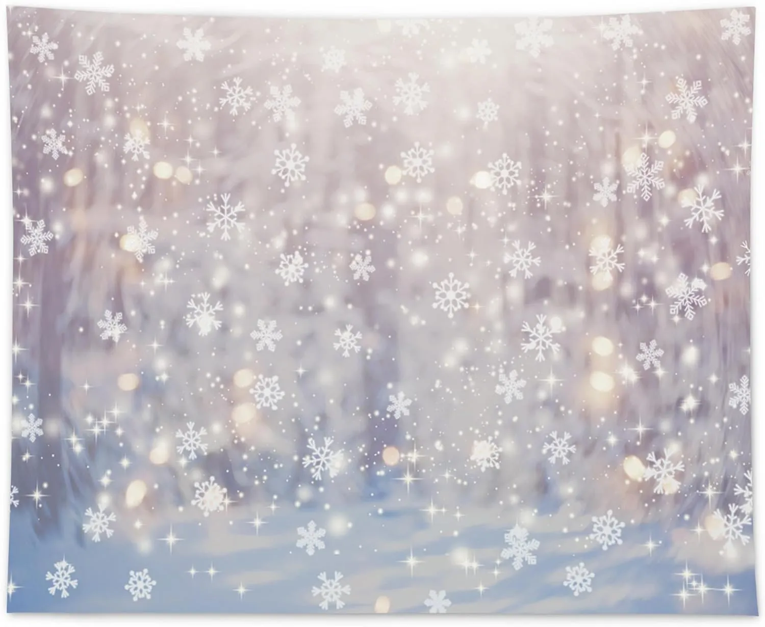 Allenjoy 10 x 8 FT Winter Wonderland Photography Backdrop Christmas Glitter Bokeh Snowflakes Background for Kids Children Newborn Baby Shower Birthday Party Decor Banner Portrait Photo Booth Props