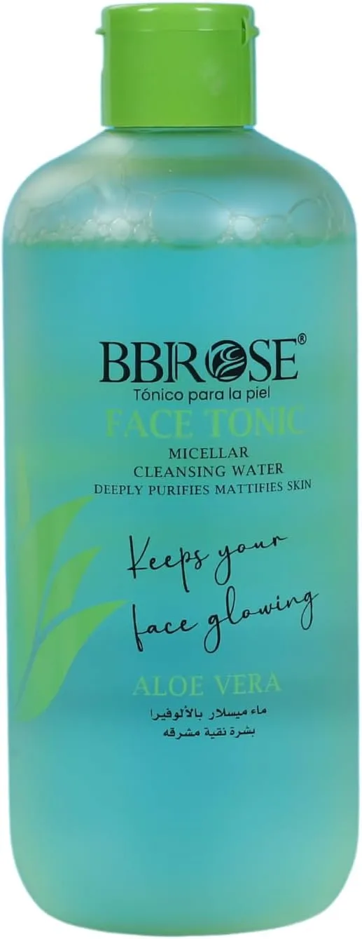 Aloe Vera Face Tonic - Micellar Cleansing Water for Deep Purification, Matte Finish & Balanced Hydration - Soothing Care for All Skin Types, 500ml (16.9 fl oz)