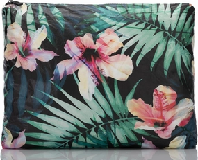ALOHA Collection Max Pouch, Lightweight, Packable, & Splash-Proof - Durable, Washable, & Reusable Makeup Pouch for Cosmetics, Pool, Beach & Travel, Easy to Clean & Sustainable Material (14.5" x 11.5")