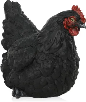 Alpine Corporation WFM100HH-BK Outdoor Rustic Resting Hen Garden Statue, 8" H, Black