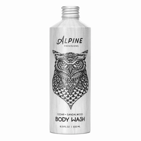 ALPINE PROVISIONS Cedar & Sandalwood Body Wash - Cleanse & Moisturize Naturally with Essential Oils - Vegan, Sulfate & Plastic Free - Gentle on Skin Natural Body Wash for Men and Women - 16.9 fl oz