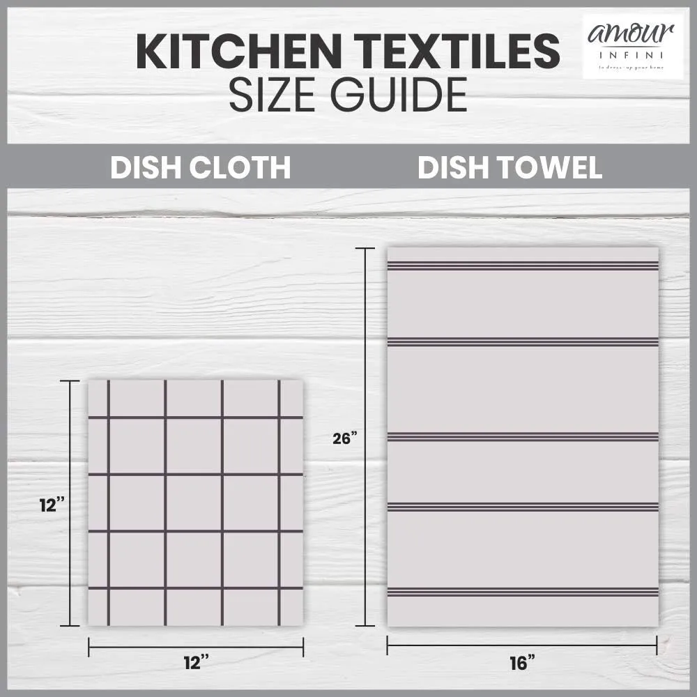 AMOUR INFINI Kitchen Dish Cloths Set of 8 – Highly Absorbent, Super Soft Cotton Dish Rags (12"x12" Inch) Wash & Dishcloths for Kitchen & Dishwashing (Yellow)