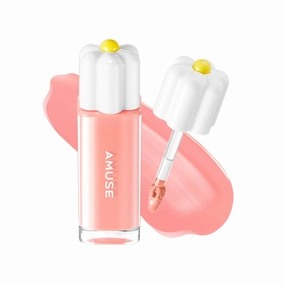 Amuse SEOUL Daisy Flower Dew Tint 10 PEACH BUNNY | 35% High-moisture Water Tint, Long-lasting, Vitamin E Acetate, Moisturizing, No Peel Off, Lip Treatment, Non Sticky, Korean Lip Tint for Dry Lips