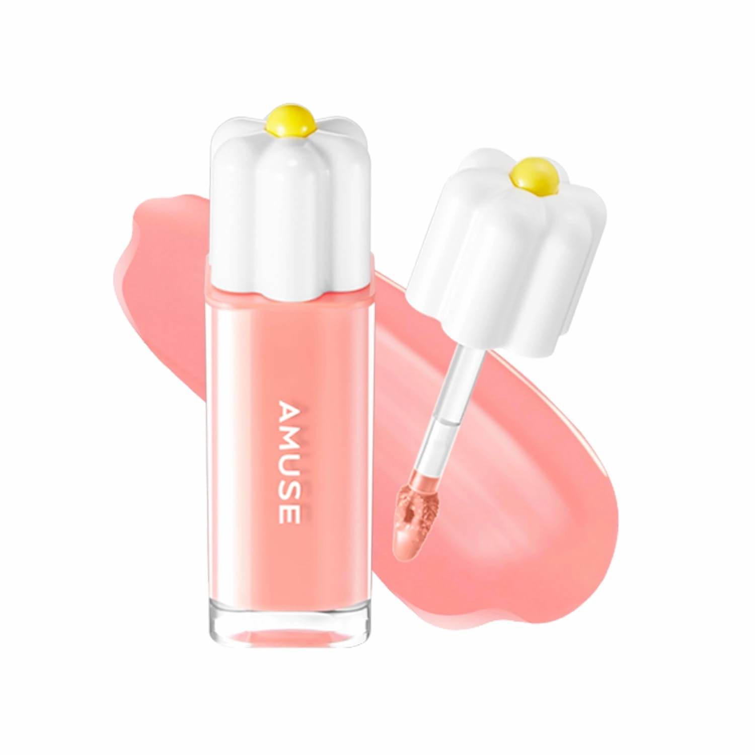Amuse SEOUL Daisy Flower Dew Tint 10 PEACH BUNNY | 35% High-moisture Water Tint, Long-lasting, Vitamin E Acetate, Moisturizing, No Peel Off, Lip Treatment, Non Sticky, Korean Lip Tint for Dry Lips