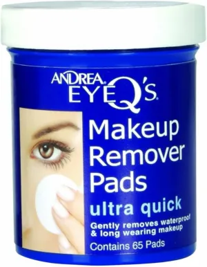 Andrea Eye Q's Eye Make-Up Remover Pads Ultra Quick 65 Each (Pack of 10)