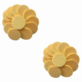 Angoily 40pcs Skin-friendly Makeup Cotton Pads Soft Cleaning Puff Exfoliating Sponge Cushion for Daily Facial Cleansing Makeup Removal Skin Color
