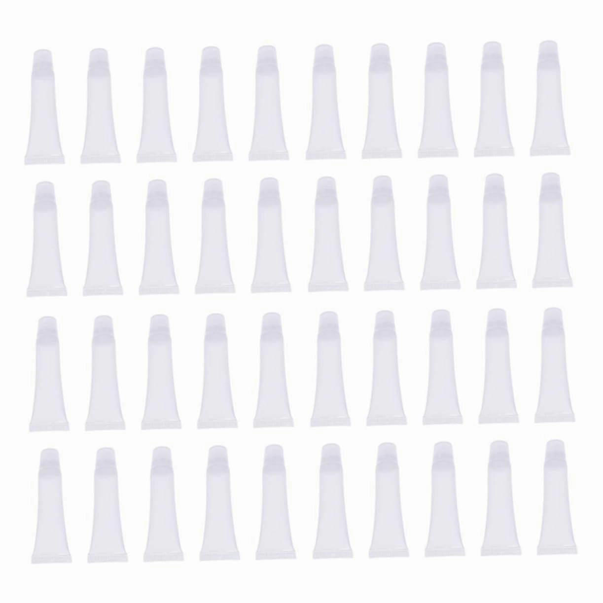 Angoily 80 Pcs Makeup Containers Repackaged Lip Balm Sample Refill Hose Lip Plumper Gloss Clear Empty Lip Gloss Containers Handmade Containers Bevel Lip Gloss Tube Round Mouth Travel
