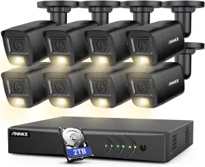 ANNKE 8CH 3K Lite AI DVR with Human & Vehicle Detection, 5-in-1 H.265  Digital Video Recorder and 8 x 3K 5MP Weatherproof Smart Dual Light Cameras with Mic/Audio, Color Night Vision, 2TB Hard Drive