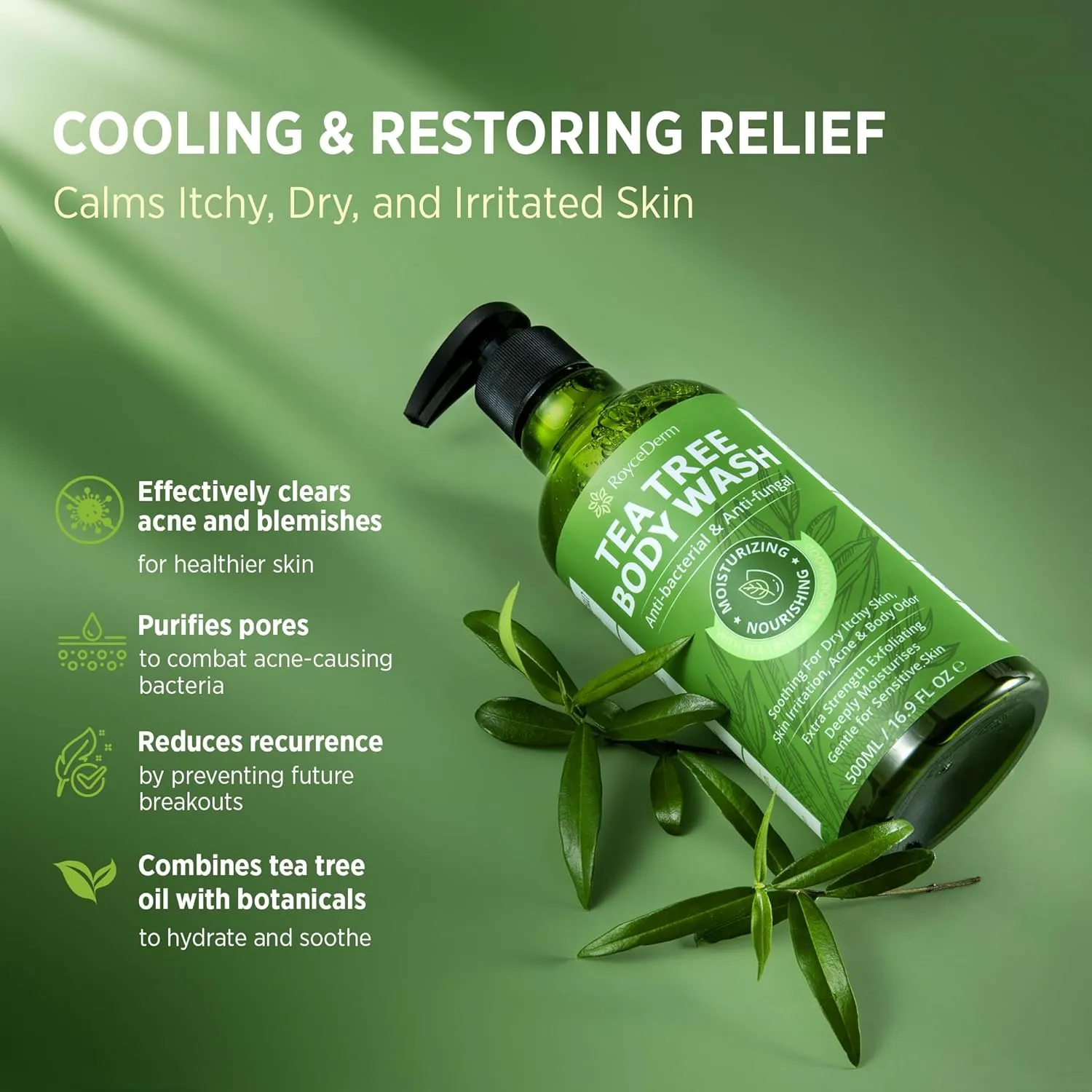 Antifungal Body Wash & Soap, Antibacterial Tinea Versicolor Body Wash, Tea Tree Back Acne, Folliculitis Body Wash, For Jock Itch, Athletes Foot, Body Odor, Ringworm