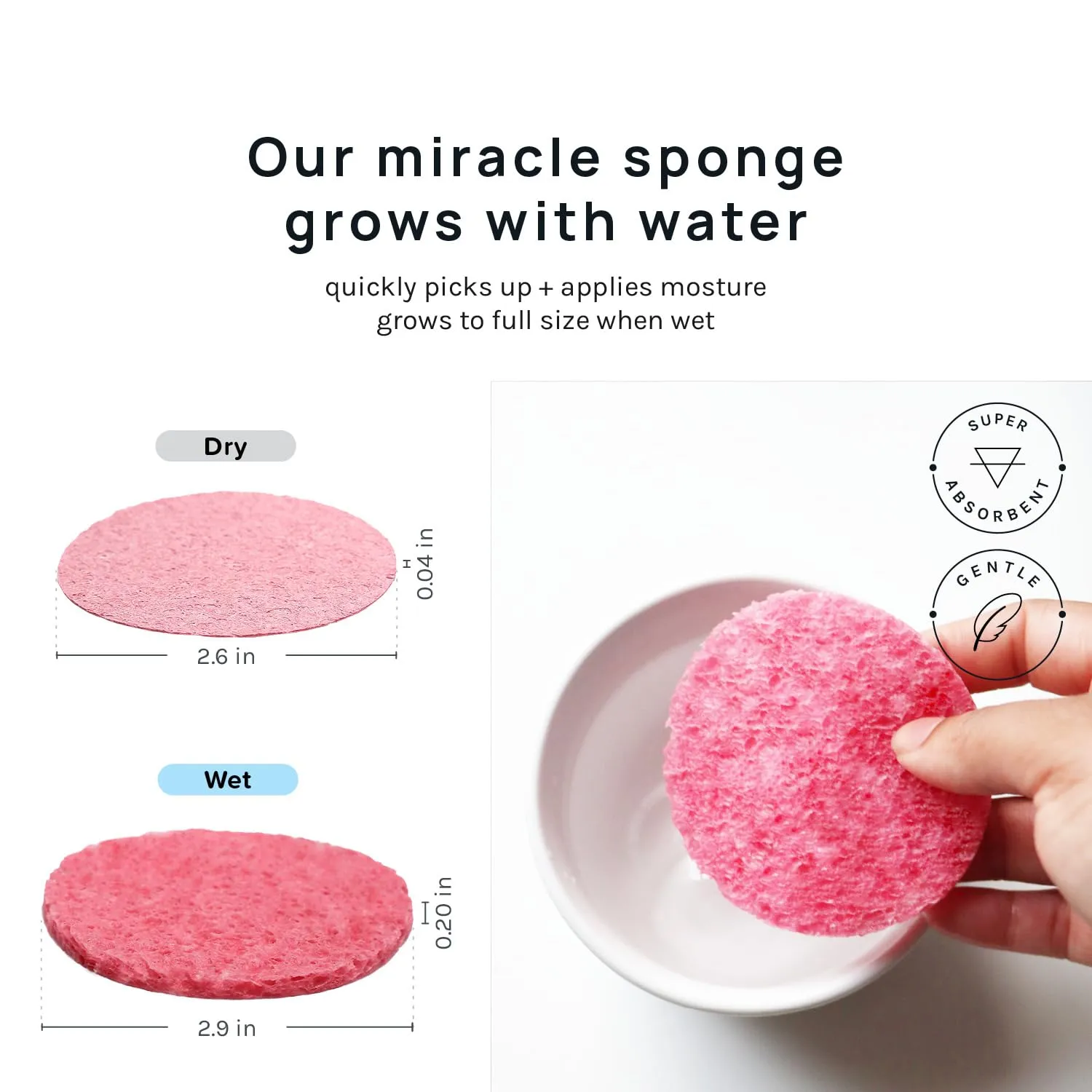 AOA Studio 100-Count Compressed Facial Sponges 100% Natural Cosmetic Spa Sponges for Facial Cleansing, Exfoliating Mask, Remove for Makeup, Dead Skin, and Dirt (100 counts, Pink)