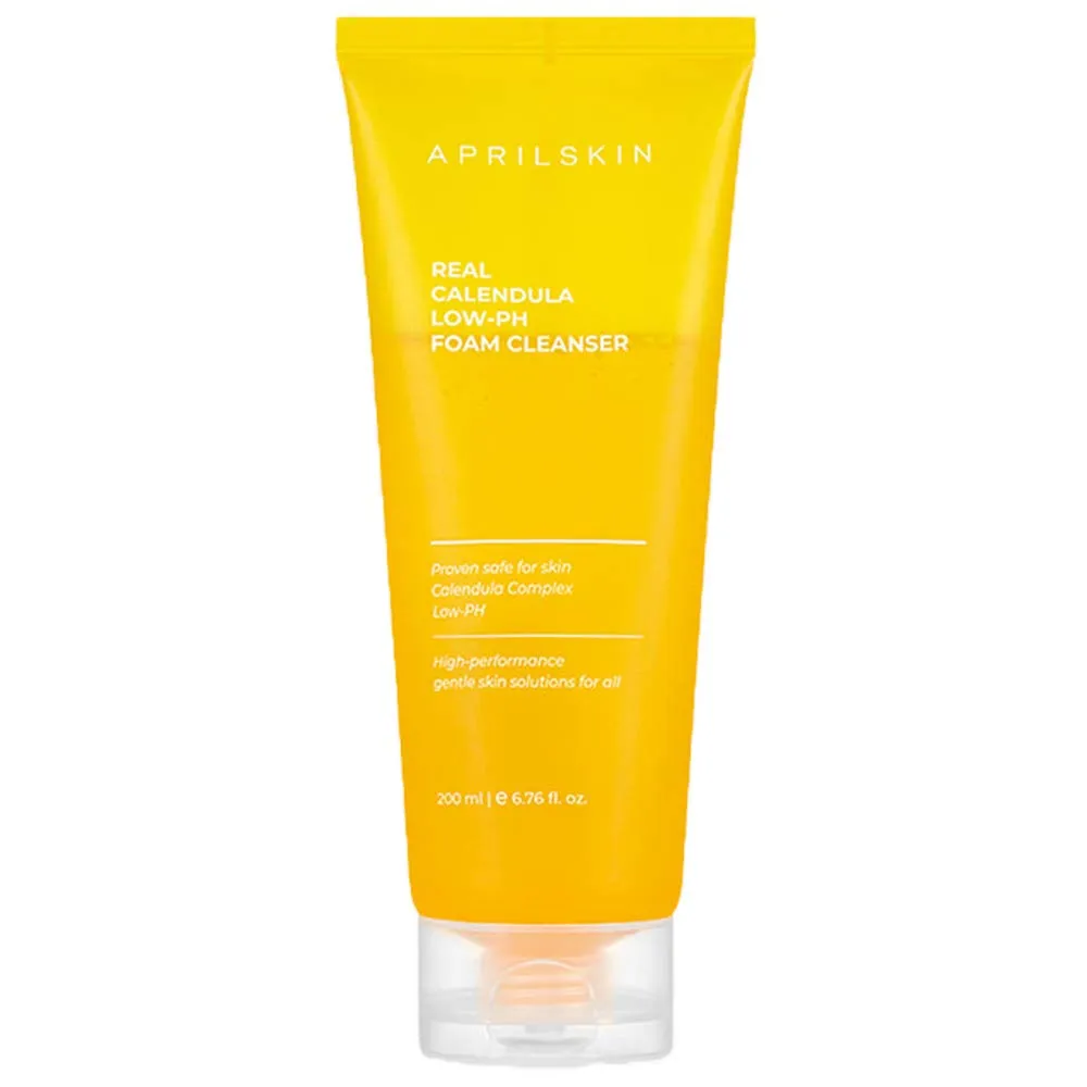 APRILSKIN Calendula Low pH Gel Cleanser | Vegan, Cruelty Free | Dry, Sensitive, Acne-Prone Skin| Gentle deep cleans with micro micellar bubbles | 6.76 oz | No sulfates and artificial fragrance