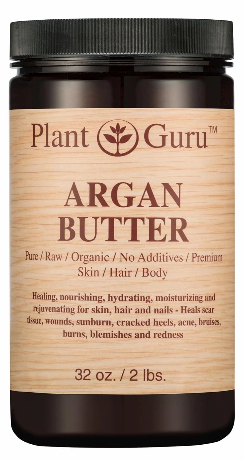 Argan Butter 32 oz. 100% Pure Raw Fresh Natural Cold Pressed. Skin Body and Hair Moisturizer, DIY Creams, Balms, Lotions, Soaps.