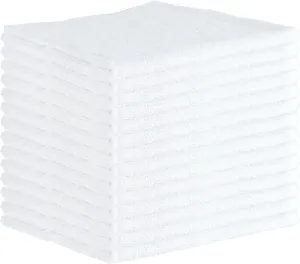 Arkwright Qwick Wick Bar Mop Towels - (Pack of 12) 100% Cotton Quick Dry Dishcloths, Super Absorbent Multipurpose Cleaning Rags for Restaurants, Kitchen, Bathroom, Hotel, 16 x 19 in, Solid White