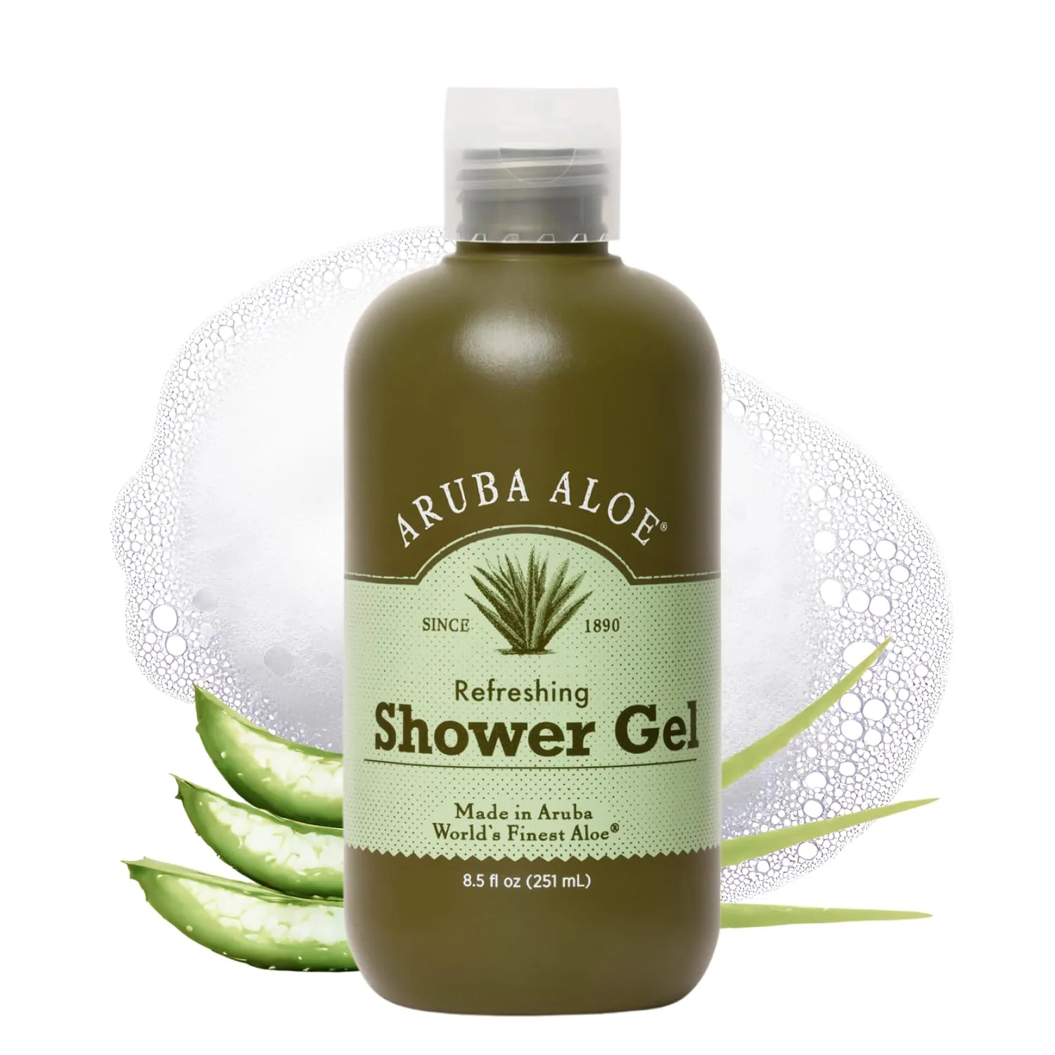 Aruba Aloe Refreshing Shower Gel - Gentle Cleansing, Soap-free, Hydrating Formula - Suitable for Sensitive Skin - 8.5 oz Bottle