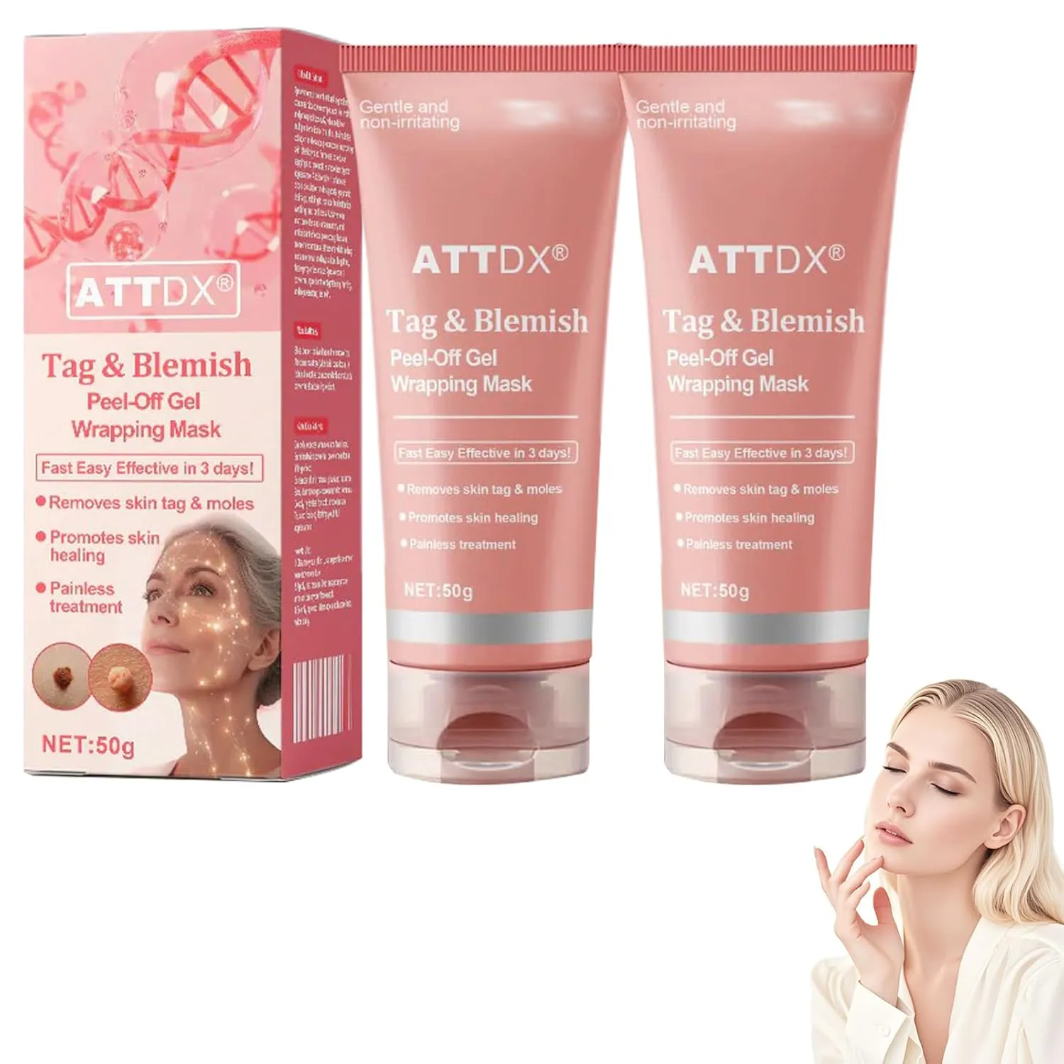 ATTDX Blemish Peel off Gel Wrapping Mask,ATTDX Blemish Peel off Gel,attdx skin remover gel,Effectively reduces skin blemishes and moisturizes (2PCS)