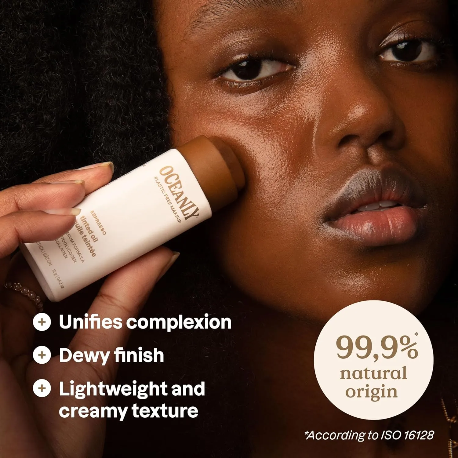 ATTITUDE Oceanly Light Coverage Face Tinted Oil Stick, EWG Verified, Titanium Dioxide-Free, Vegan & Cruelty-Free Tinted Moisturizer, Plastic-Free, Espresso, 0.42 Ounces