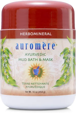 Auromere Ayurvedic Indian Healing Clay Mask for Natural Skin Care - Exfoliating Body Scrub and Facial Mask for Skin and Face Care - Mud Mask Unclogs Pores and Rejuvenates Sensitive or Oily Skin - 16oz