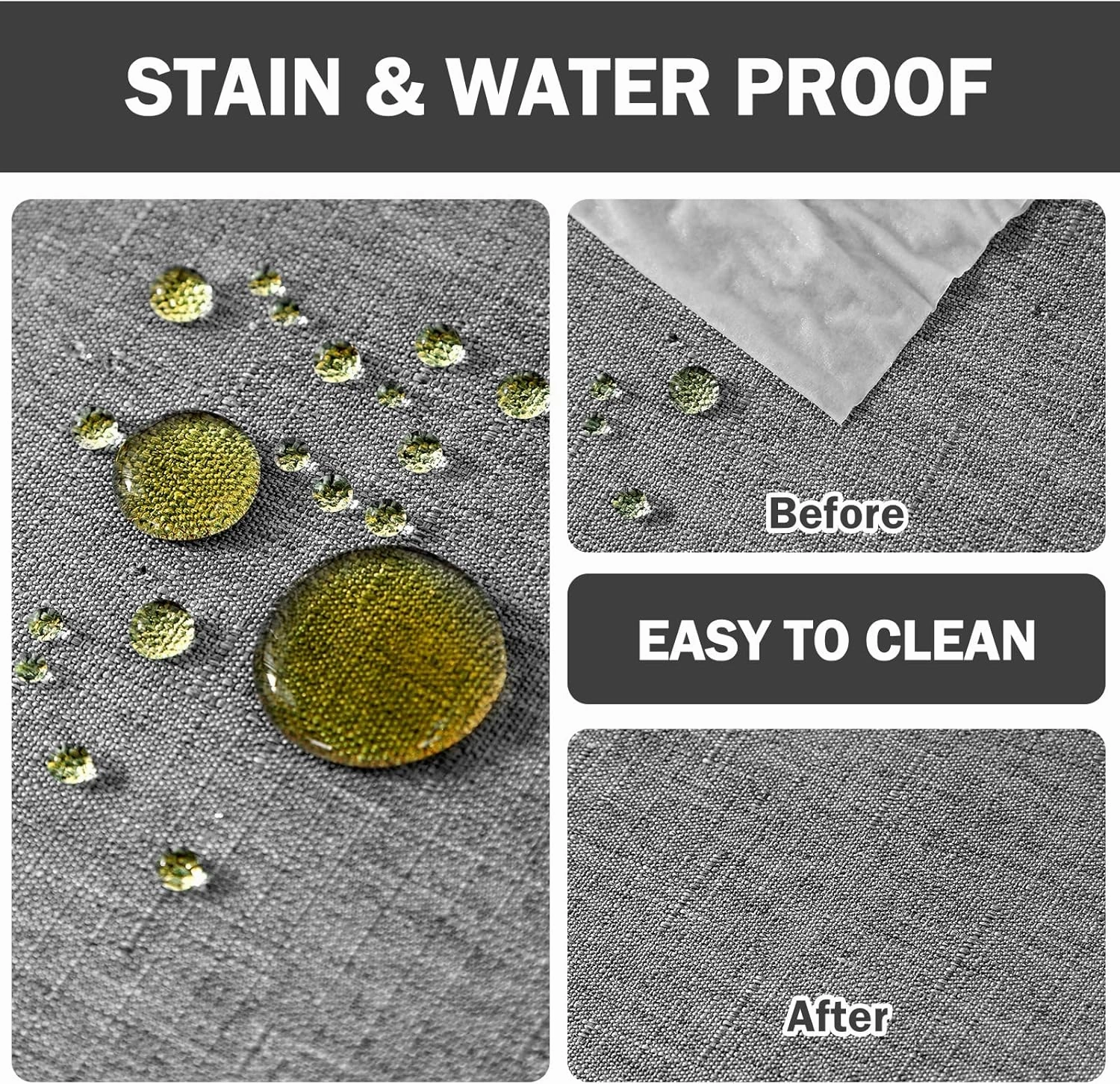 AUSSPVOCT 2 Pcs Textured Round Tablecloth 60 Inch for Dia 38’’ Tables - Waterproof Washable Wipeable Table Cloth Fabric Dining Table Cover for Birthday Party Farmhouse Outdoor Kitchen Tabletop Cover