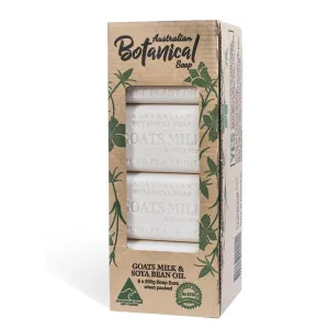 Australian Botanical Goat Milk Soap Set 6.8 OZ Bars, Pack of 8, Triple Milled Bar Soap with Soya Bean Oil and Organic African Shea Butter, Natural Soap for all Skin Types, Packaging May Vary