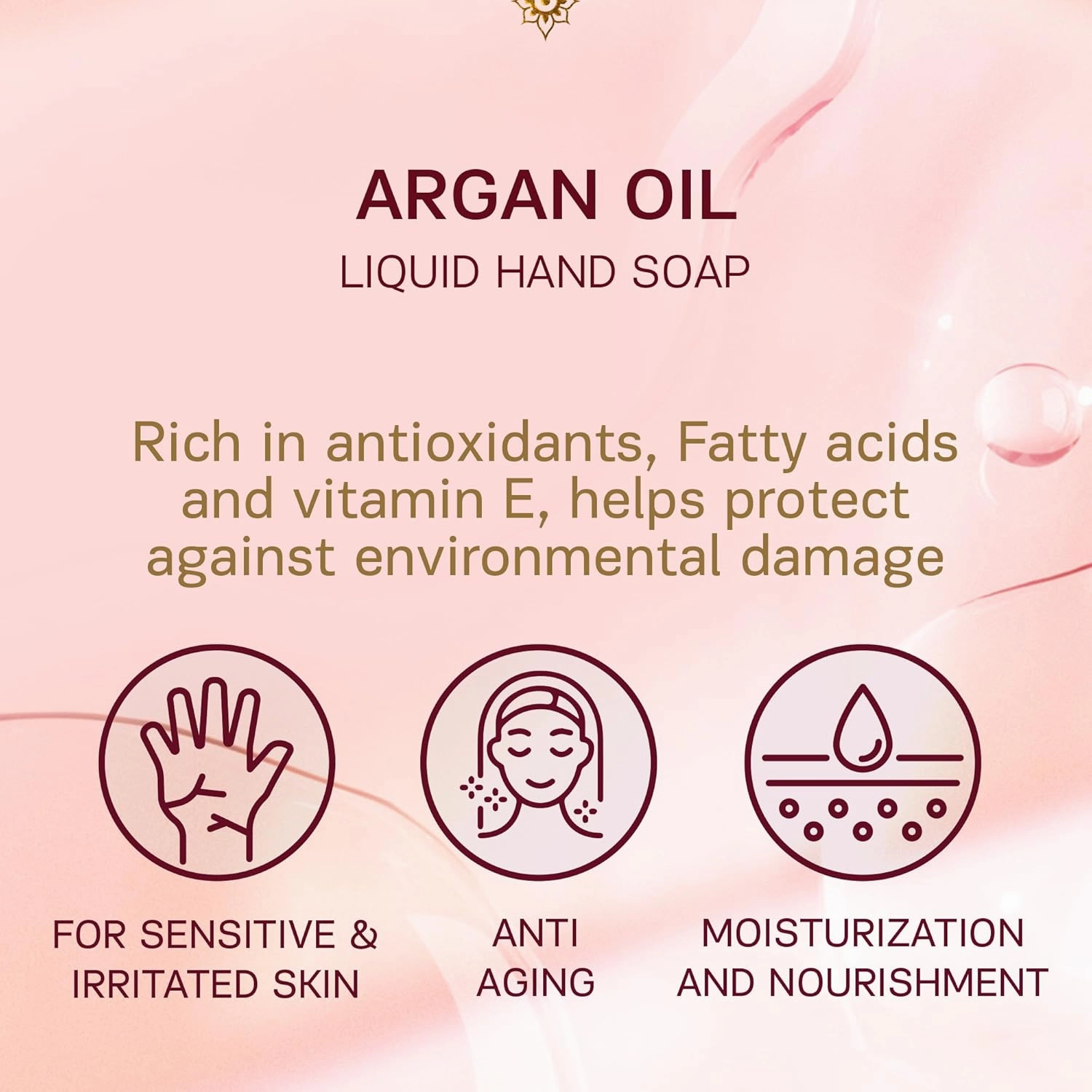 AUTHENTIC BATH & SOAP - Organic Argan Oil Castile Soap Liquid Hand Soap - Organic, Nourishing, moisturizing, Natural, (Cruelty, Paraben, SLS) Free, Enriched with Vitamin E, 16.9 Fl Oz