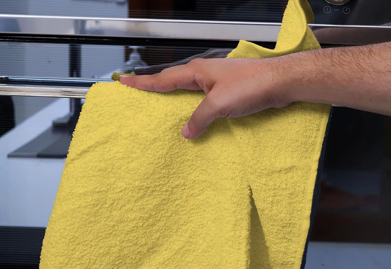Avalon Towels Terry Bar Mop Towels (Value Pack of 60) Size 14"x17" – Absorbent and Durable, Multipurpose Cleaning Rags, Cotton Cleaning Cloths, Terry Cloth Rags, Reusable Shop Rag (Yellow)