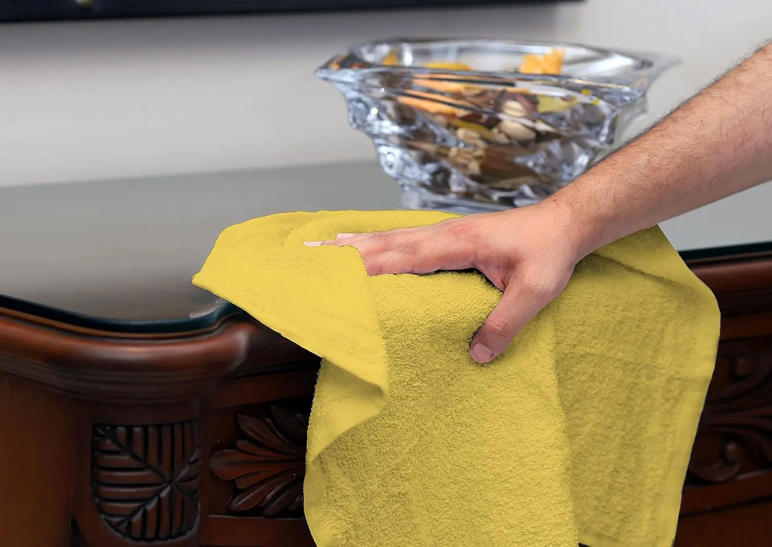 Avalon Towels Terry Bar Mop Towels (Value Pack of 60) Size 14"x17" – Absorbent and Durable, Multipurpose Cleaning Rags, Cotton Cleaning Cloths, Terry Cloth Rags, Reusable Shop Rag (Yellow)