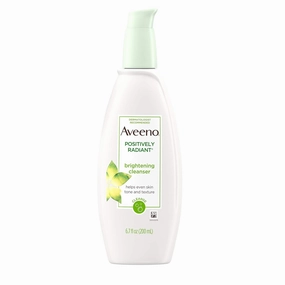 Aveeno Positively Radiant Brightening Facial Cleanser for Sensitive Skin, Non-Comedogenic, Oil-Free, Soap-Free & Hypoallergenic, 6.7 fl. oz (Pack of 2)