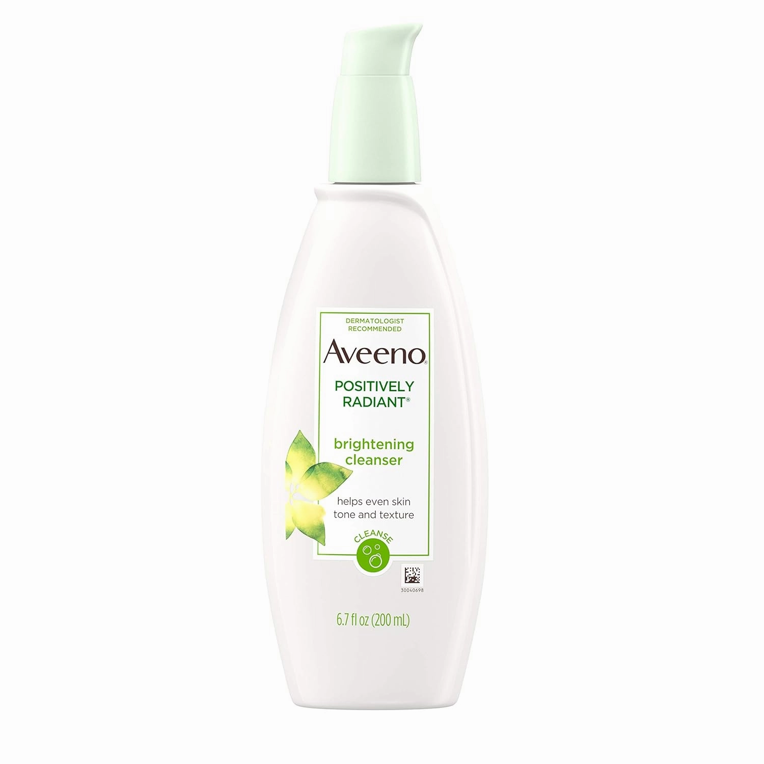 Aveeno Positively Radiant Brightening Facial Cleanser for Sensitive Skin, Non-Comedogenic, Oil-Free, Soap-Free & Hypoallergenic, 6.7 fl. oz (Pack of 2)