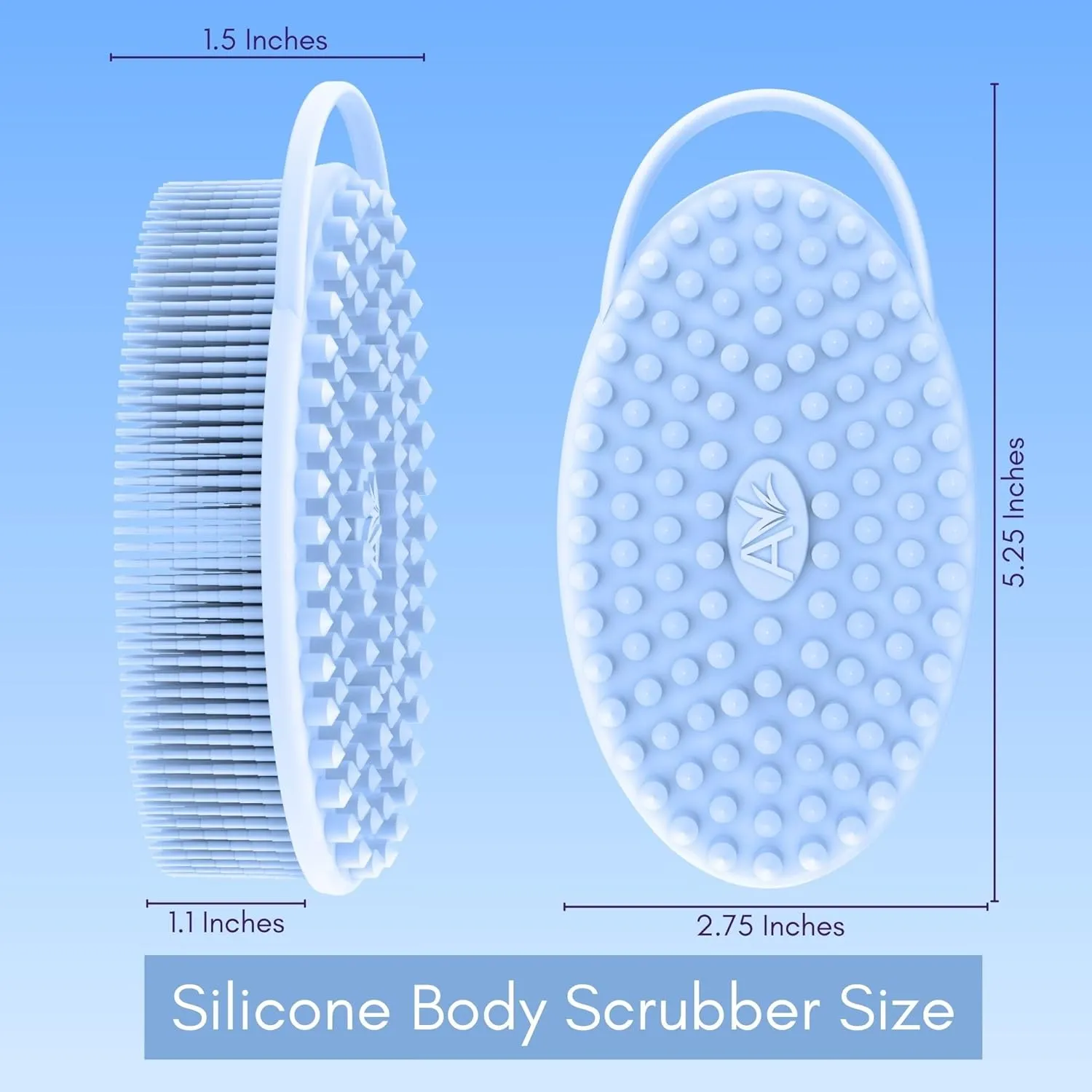 Avilana Body and Face Scrubber Combo – Includes Dual-Sided Body Scrubber and Gentle Face Scrubber – Hygienic, Long-Lasting, and Gentle for Body and Face