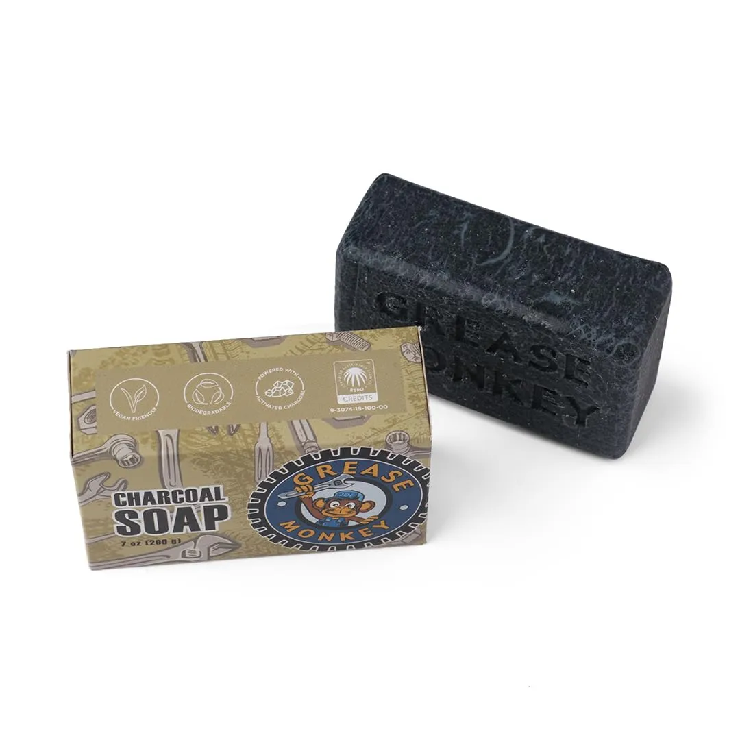 Bali Soap Grease Monkey - Natural Soap for Men, Dad, Husband - Special Father's Day Gift - Activated Charcoal Scrub for Mechanic - Cleans Dirty, Greasy Hands - Pack of 2, 7oz Bar