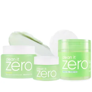 BANILA CO Clean It Zero 3-Step Pore Care Set | Pore Clarifying Balm 180ml   100ml   Green Peel Toner Pads (70ea) | Korean Skincare for Oily & Acne-Prone Skin | Vegan