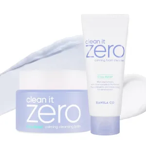 BANILA CO Clean It Zero Calming Double Cleanse Set | Calming Cleansing Balm 100ml   Calming Foam Cleanser 150ml | CICA, Madecassoside | Korean Vegan Cleanser for Sensitive Skin
