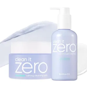 BANILA CO Clean It Zero Calming Double Cleanse Set | Calming Cleansing Balm 100ml   Calming Gel Cleanser 200ml | CICA & Amino Acid | Vegan Skincare for Sensitive Skin
