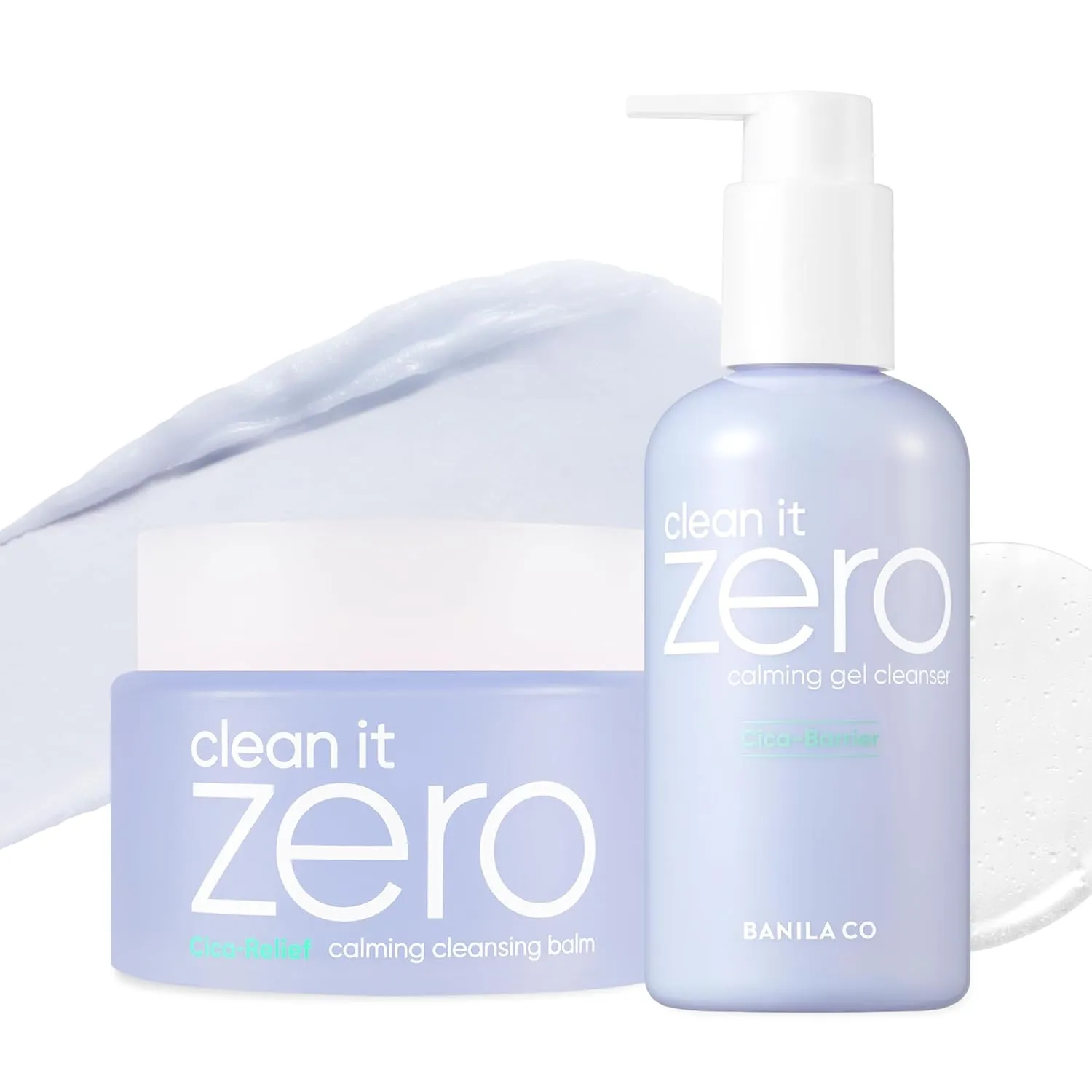 BANILA CO Clean It Zero Calming Double Cleanse Set | Calming Cleansing Balm 100ml   Calming Gel Cleanser 200ml | CICA & Amino Acid | Vegan Skincare for Sensitive Skin