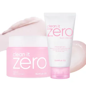 BANILA CO Clean It Zero Original Double Cleanse Set | Original Cleansing Balm 180ml   Foam Cleanser 150ml | Vegan Korean Face Wash for All Skin Types