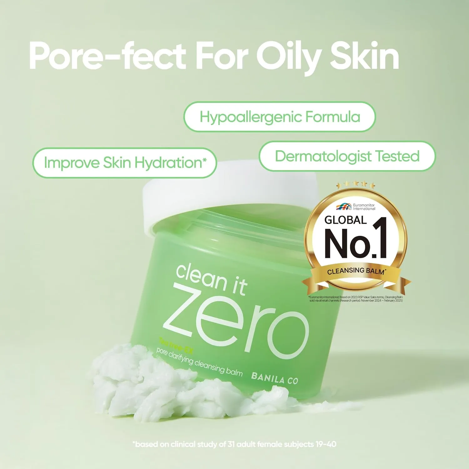 BANILA CO Clean it Zero Pore Clarifying Cleansing Balm | Korean Makeup Remover, Cleansing Oil, Facial Cleanser for Oily and Acne Prone Skin | Vegan | Made with AHA-PHA & Tea Tree (180ml / 6.08 fl.oz)