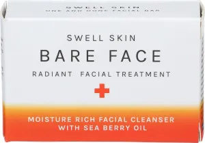 Bare Face, Moisture-Rich Gentle-Cleansing Bar Soap for All Skin Types, Face Soap Enriched with Sea Buckthorn Seed Oil for Radiant, Even-Toned, Well-Hydrated Skin, 2.25oz Acne Soap Bar