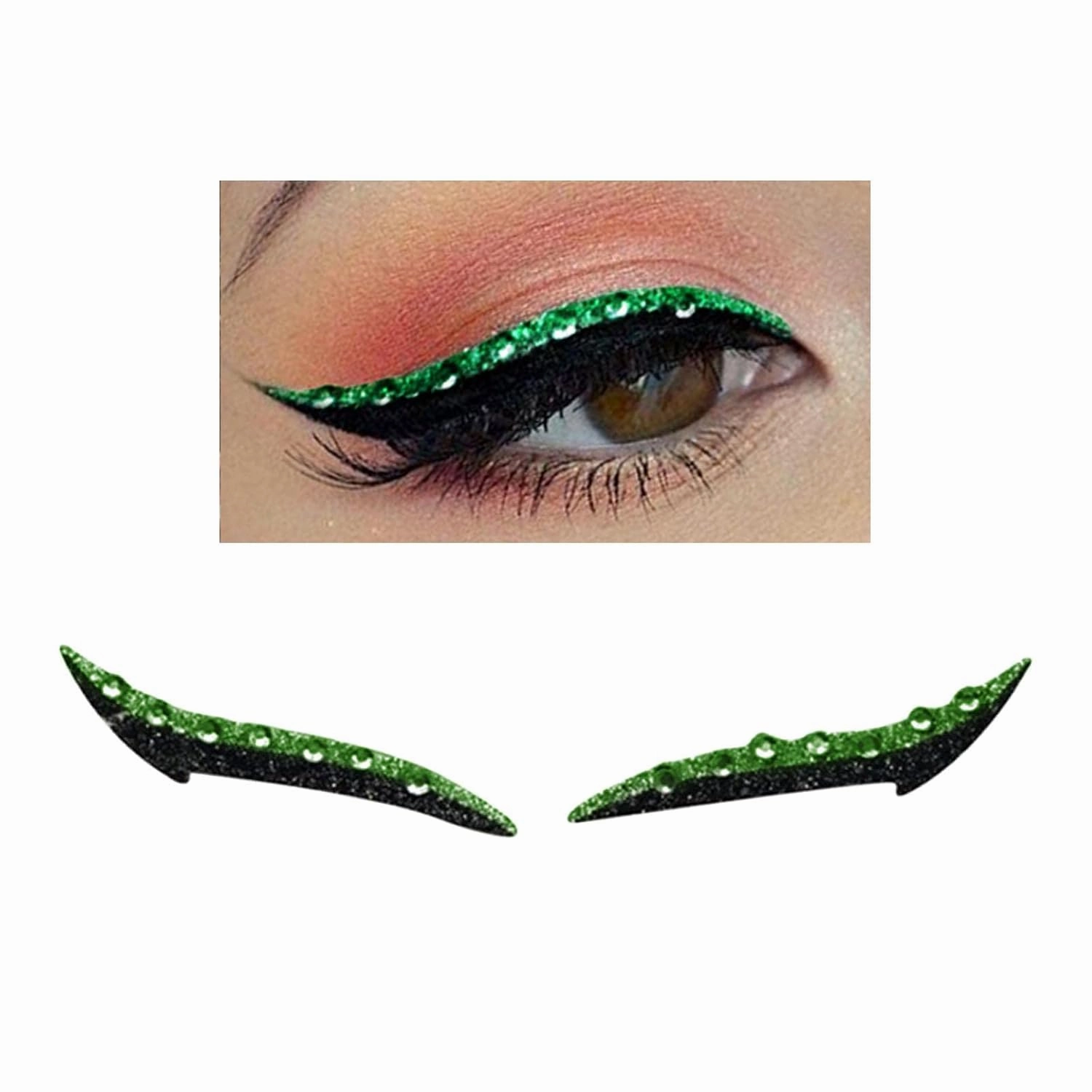 barenx Useful Reusable Eyeliner Stickers Double Eyelid Line Makeup Person Eye Line Strip for Women Girls - Green