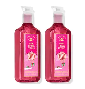 Bath and Body Works Cleansing Gel Hand Soap 8 Ounce 2-Pack (Pink Tinsel Petals)