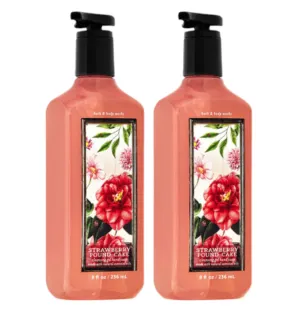Bath and Body Works Cleansing Gel Hand Soap 8 Ounce 2-Pack (Strawberry Pound Cake)